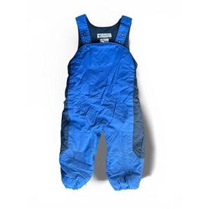Vintage Columbia Toddler 2t Navy Blue Bib snow / Ski Bibs  Snap Zip Omni Shield